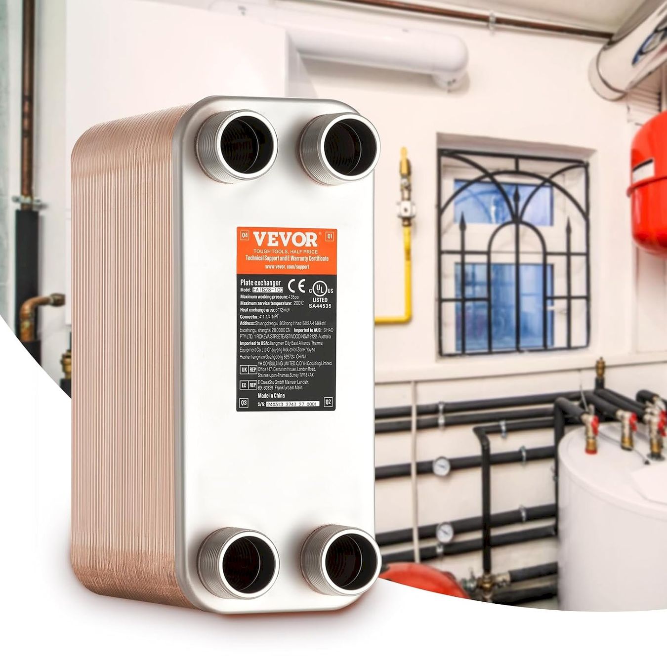 Pompe a diesel & di travaso: VEVOR Wärmetauscher 80 Platten – Nuovo e nell'imballaggio originale da Bottighofen venduto da zaap 1