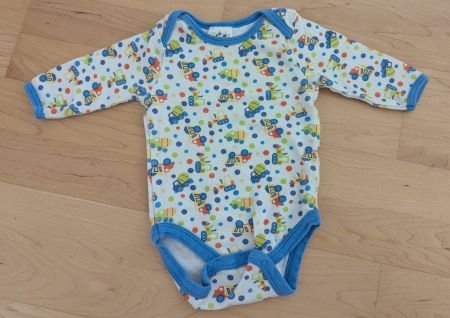 Body langarm Grösse 62 Autos bunter Druck