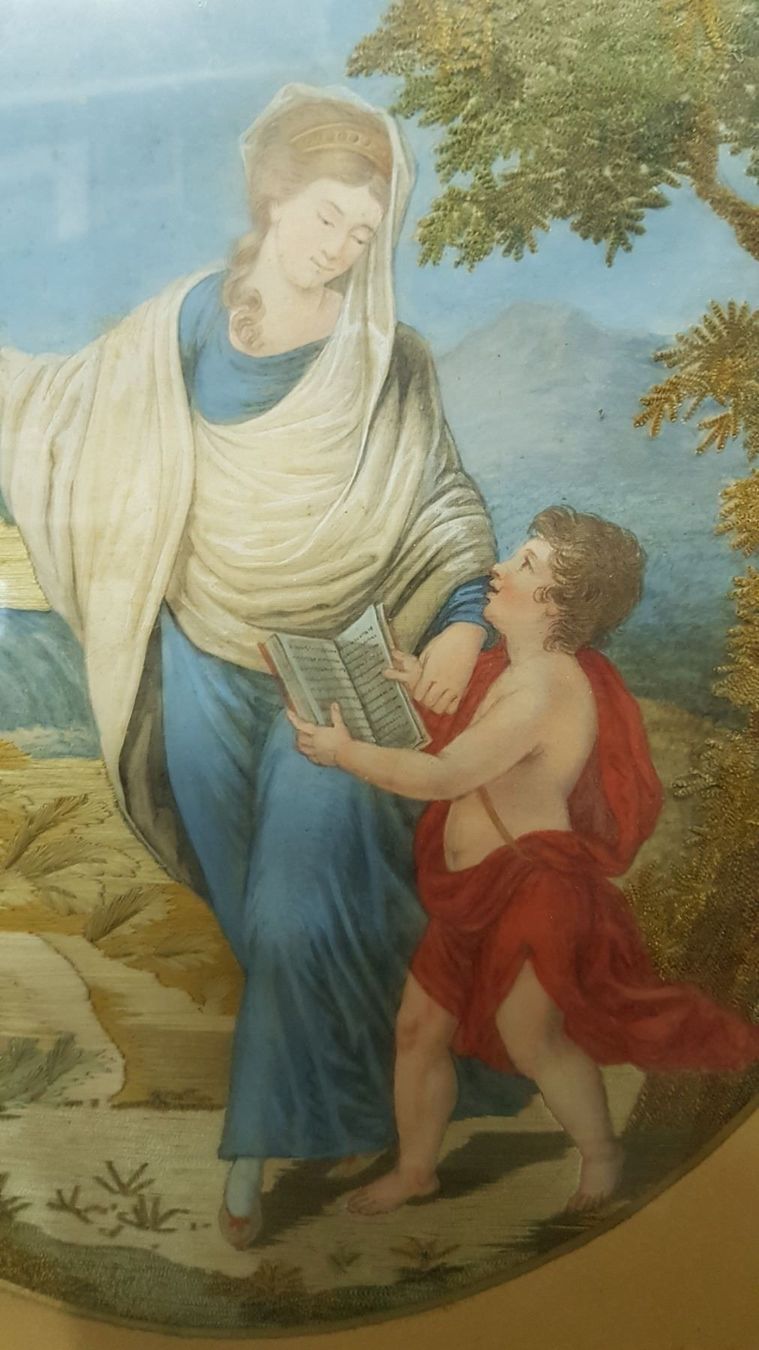 Dipinti: beau tableau 19 ème  gouache et soie – Usato da Lausanne venduto da leneko 2