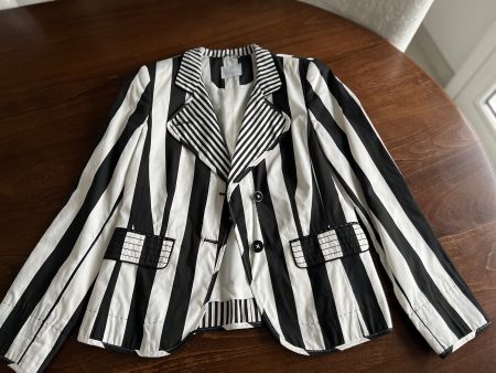 Moderne MADELINE Blazer Jacke, Schwarz/Weiss Gr. 38