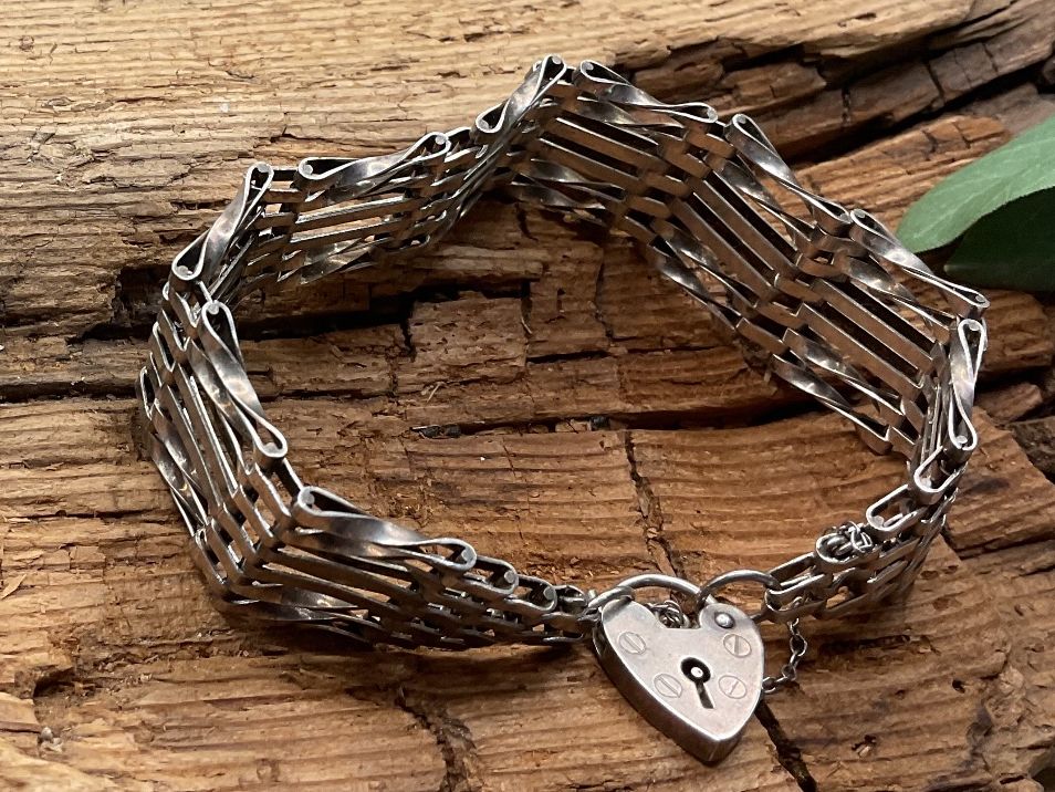 Bracciali & Braccialetti: Vintage Silberarmband mit Vorhängeschloss – Usato da Luzern venduto da S.Kern01 1