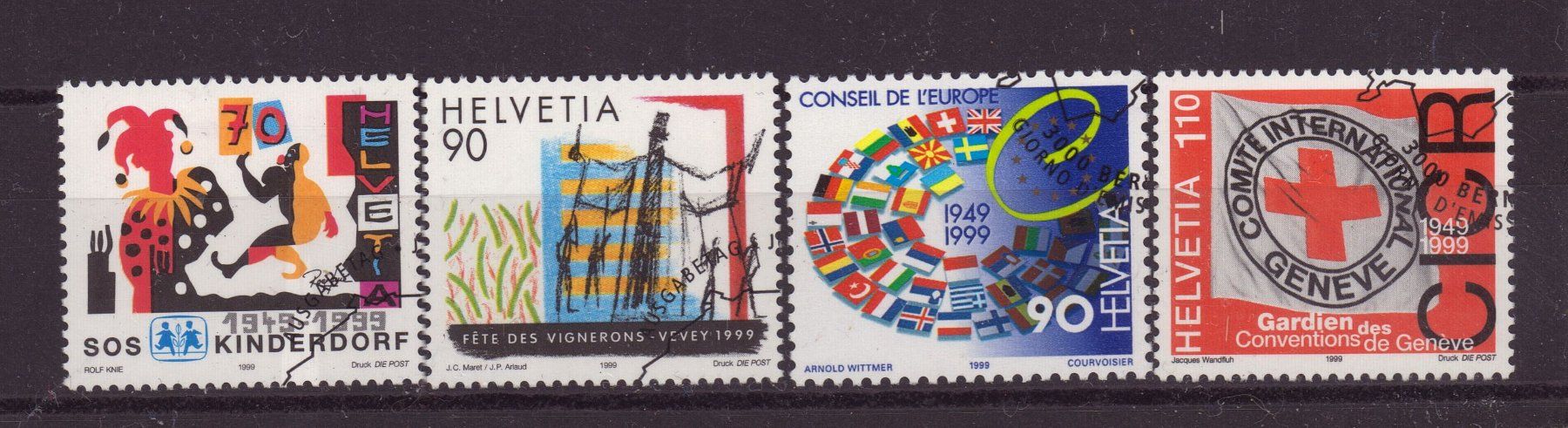 Alle Briefmarken: 1999 Satz Sondermarken ET Kat.Wert 7.20 – Gebraucht aus Eggersriet von stamp303