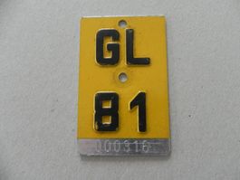 Mofanummer  Nr. Mofa No  Nummer GL 81 Glarus 1981 Geschenk