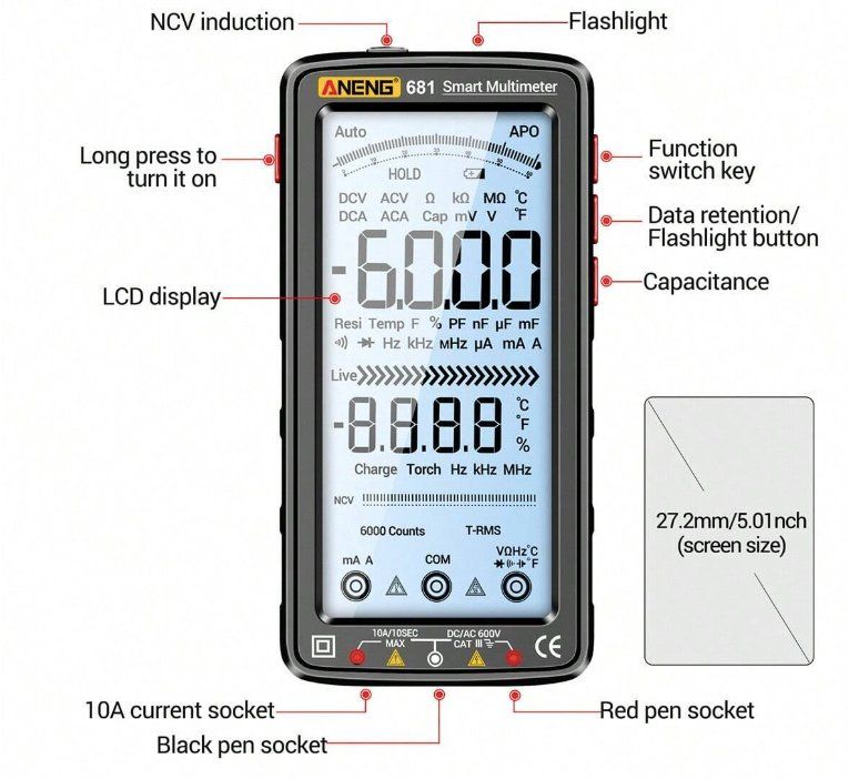 Misurare: Pro Smart LCD Digitale Multimeter – Nuovo e nell'imballaggio originale da Châtelaine venduto da topshop.switzerland 3