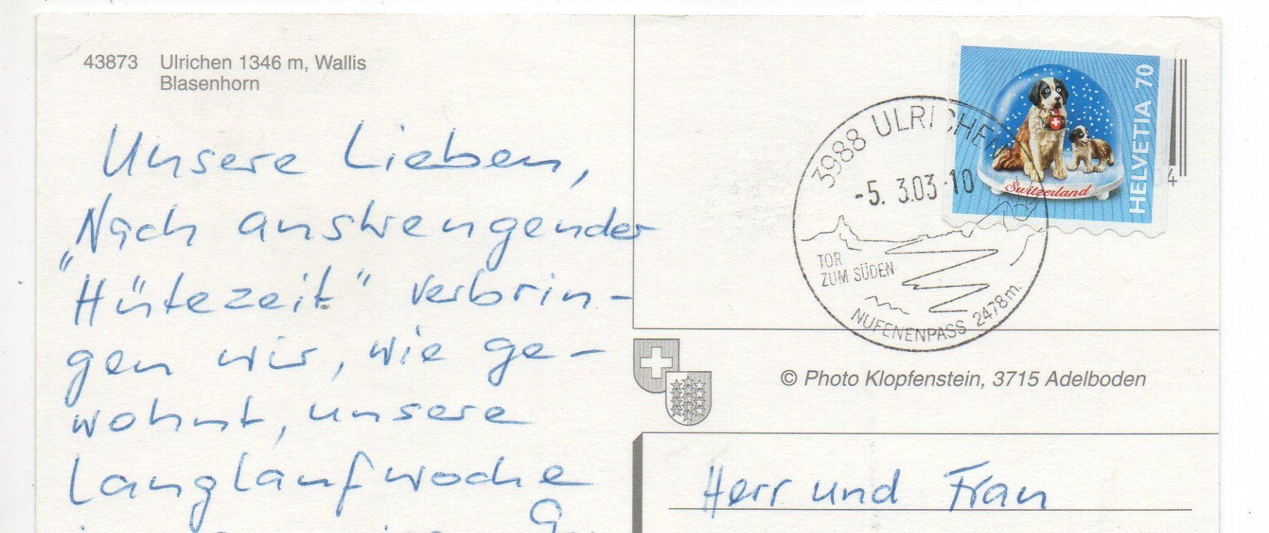 Cartes postales: ULRICHEN – D'occasion à Jona par philajona 1