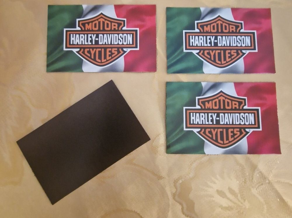 Magnete Harley Davidson Logo #1 - Acrilico Rosso Bianco Blu 8,3x5,1cm - Foto 2