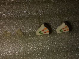 ohrringe modeschmuck,,2 pizza,,,weiss, schwarz,grün,,rot