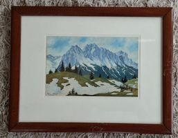 Meyer-Frey, Davos. 18. Ölbild, Berge, Wälder, Frühling