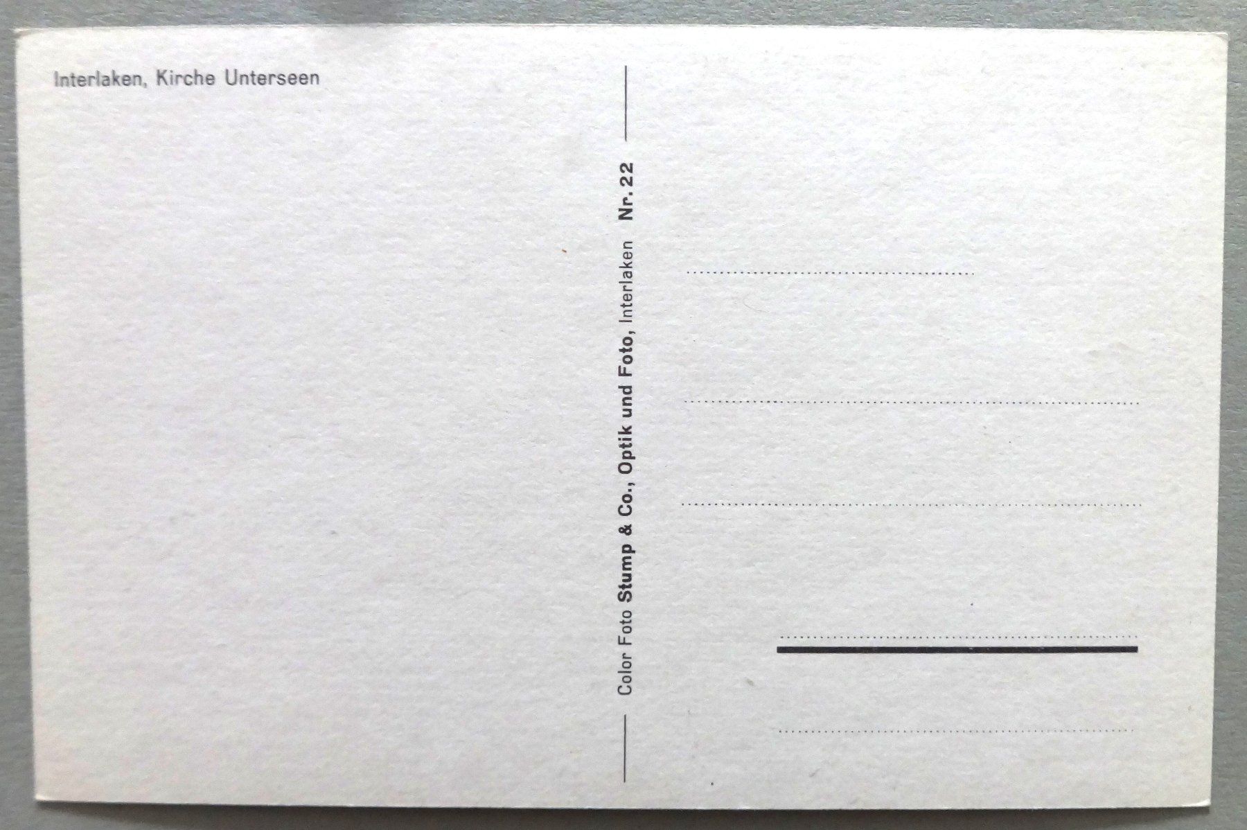 Cartoline postali: Interlaken, Kirche Unterseen – Usato da Fétigny venduto da Billy2miny 1