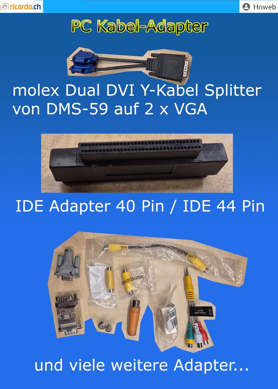 Laufwerke & Adapter: LPT, RS232, BNC, DB25, GENDER CHANGER, IDE-Adapter – Gebraucht aus Kaisten von Hnweb 9
