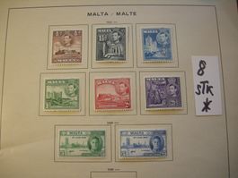 MALTA, AB 1943 SIEHE SCAN, POSTFRISCH/* FALZ, 8 Stück