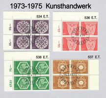 1973 -75 Kunsthandwerk 4.er Block E.T. Stempel