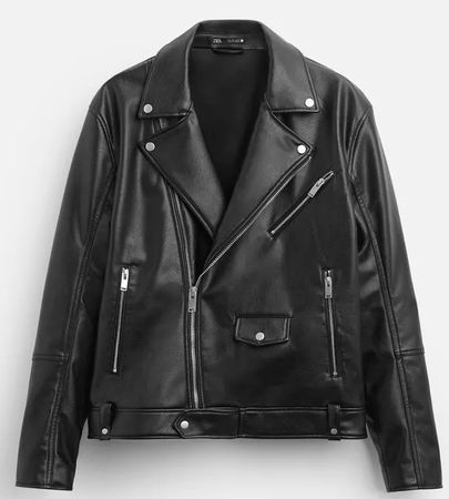 Schwarze Zara Kunstlederjacke, neuwertig