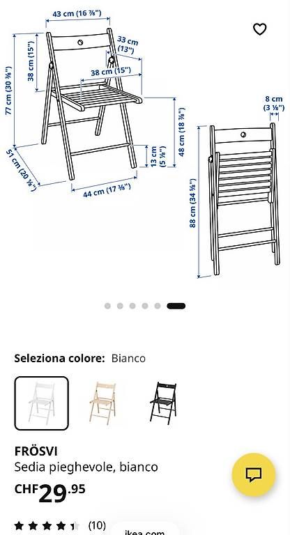 Sedie: Sedia pieghevole Ikea  – Usato da Tenero venduto da chi_7y8t 1