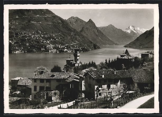 Cartoline postali: AK Lugano-Paradiso, Blick auf Porlezza – Usato da Berlin venduto da bartko-reher