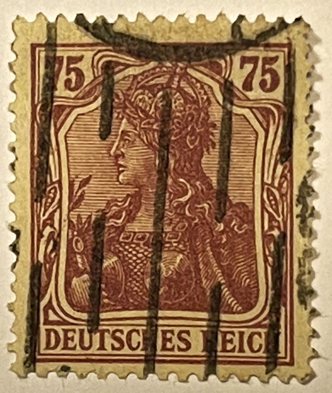 Alle Briefmarken: Deutsches Reich 75 Pfennig – Gebraucht aus Oftringen von Vucki 1