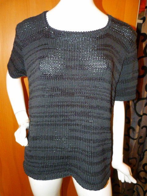 Maglioni & Felpe: Handgestrickter Sommerpullover, Gr. 44, schwarz gestreift % – Usato da Nunningen venduto da Fashion-Ave51 1