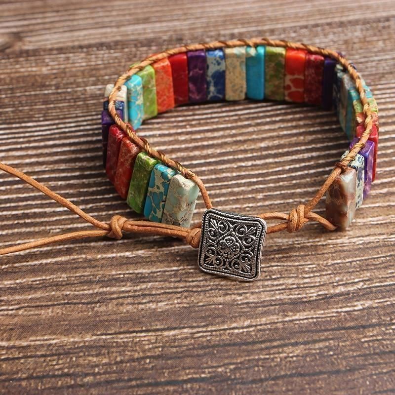 Minerali & Pietre curative: 7 Chakra Armband - Naturstein – Nuovo e nell'imballaggio originale da Gurmels venduto da Swisspod 1