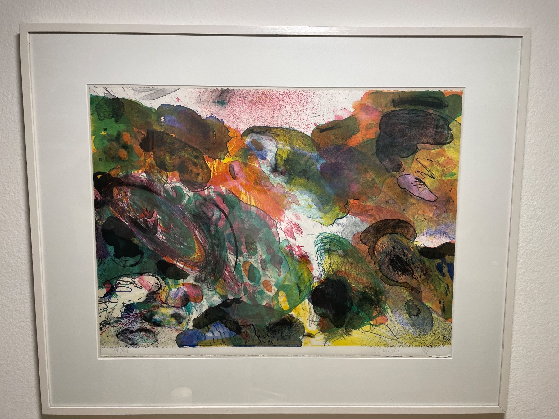 Dipinti: Abstrakte Kunst Lithographie gerahmt – Usato da Volketswil venduto da eris2015 4