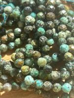 Strang echte facettierte african turqoise Kugeln 4 mm