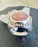 Rosa Andenopal im Silberkranz – Vintage Ring Silber 925 -G55