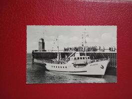 AK Schiff M.S. Atlantis Aussenmole in Büsum 1959 s/w Karte