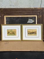Gravures d’Art Encadrées Vintage – paire charmantes urbaines