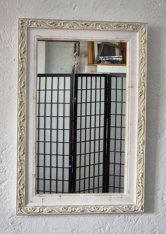 SMIROR Gewölbter Barockspiegel Schwarz - 61x81 Cm, Vintage Wandspiegel Mit Metallrahmen
