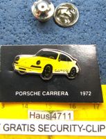 PORSCHE CARRERA 1972 AUTO PIN GLASIERT MIT SECURITY-CLIP