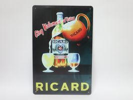 Blechschild Werbung Pastis Ricard Cinq Volumes d'eau