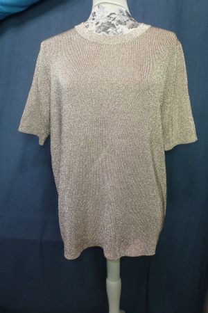 COS STRICK PULLOVER GLITZER KURZARM VISCOE KRATZT NICHT L