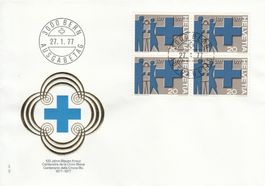 1977 586-88 Blaues Kreuz Winzerfest Vevey Juphilex 77, 3 FDC