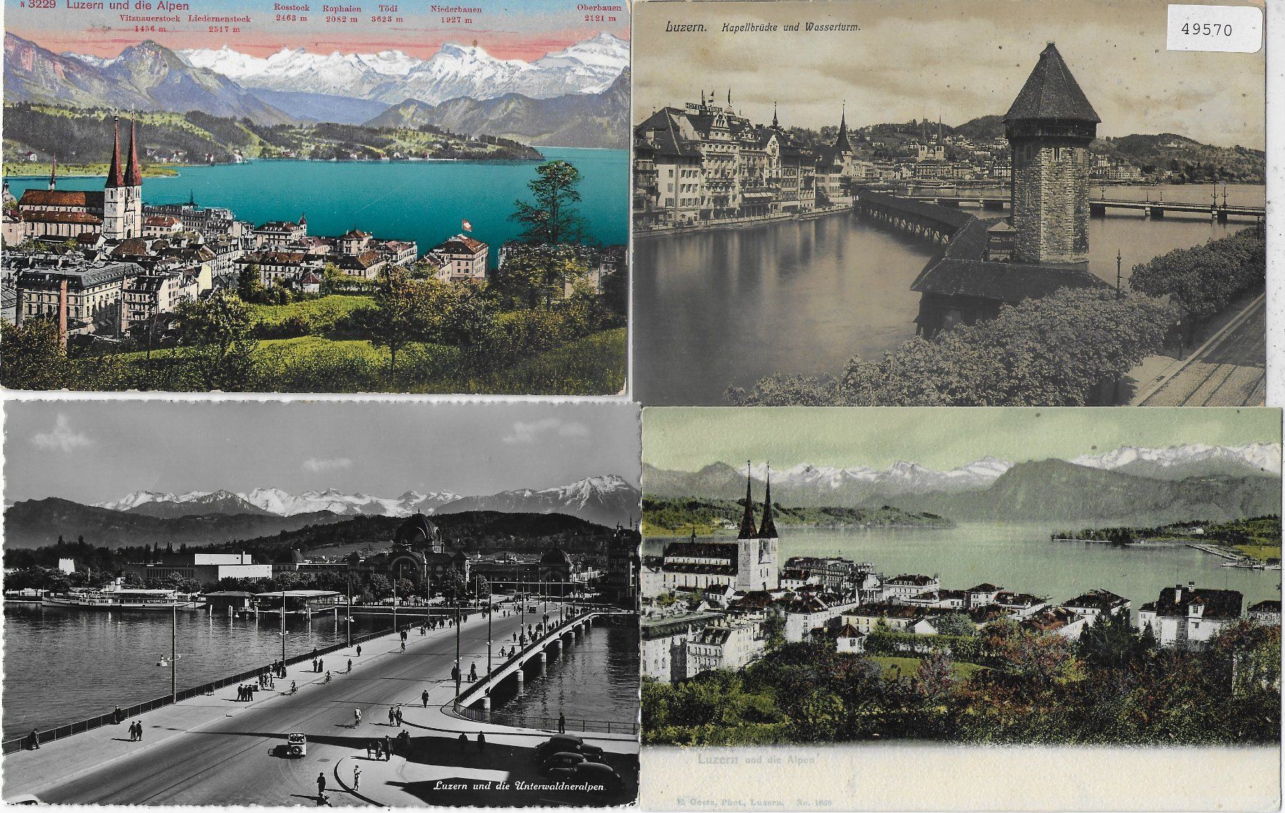 Cartoline postali: 4 AK Luzern – Usato da Ettingen venduto da Kartenplanet