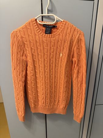 Ralph Lauren Strickpullover Zopfmuster orange 