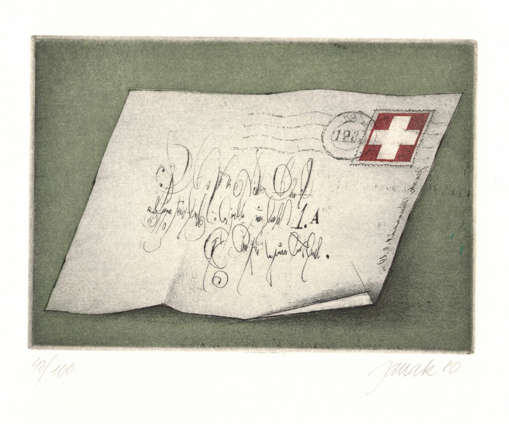 Dipinti: Alois Janak Farbradierung handsigniert – Usato da Bottmingen venduto da Golferin