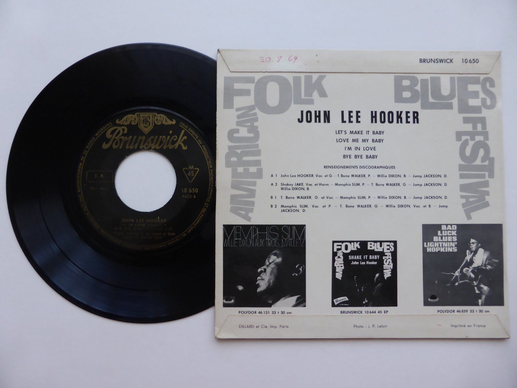 Dischi in vinile: VINYL SINGLE  EP  JOHN LEE HOOKER – Usato da Küssnacht am Rigi venduto da Mondkinder 1