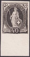 69.3.01a, Probedruck Schwarzabzug, Stehende Helvetia 1881
