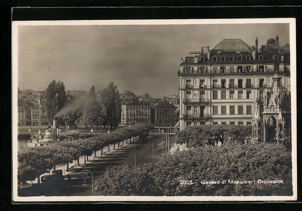 Cartoline postali: Genève, Panorama et Monument Brunswick – Usato da Berlin venduto da bartko-reher