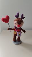 Handmade Knitted Reindeer with Heart Balloon-Valentine's day