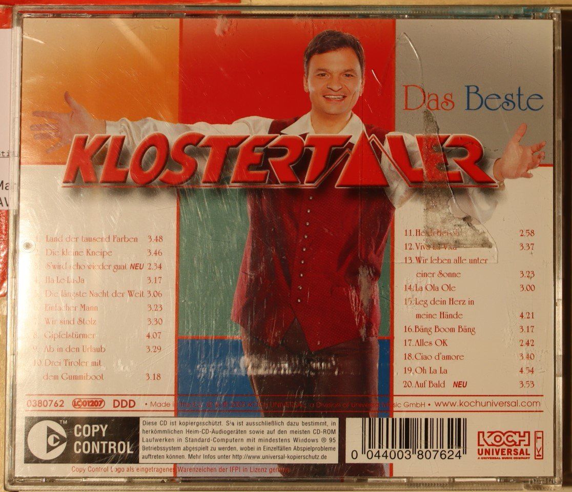 CD: Die Klostertaler – Das Beste – Usato da Luzern venduto da CONTENTI 2