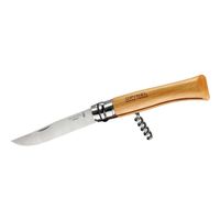 Opinel Taschenmesser No 10, rostfrei, Buche mit Korkenzieher