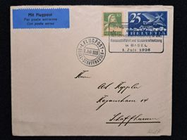 Flugpost Brief Ausstellung für Binnenschiffahrt 1926 Inhalt!