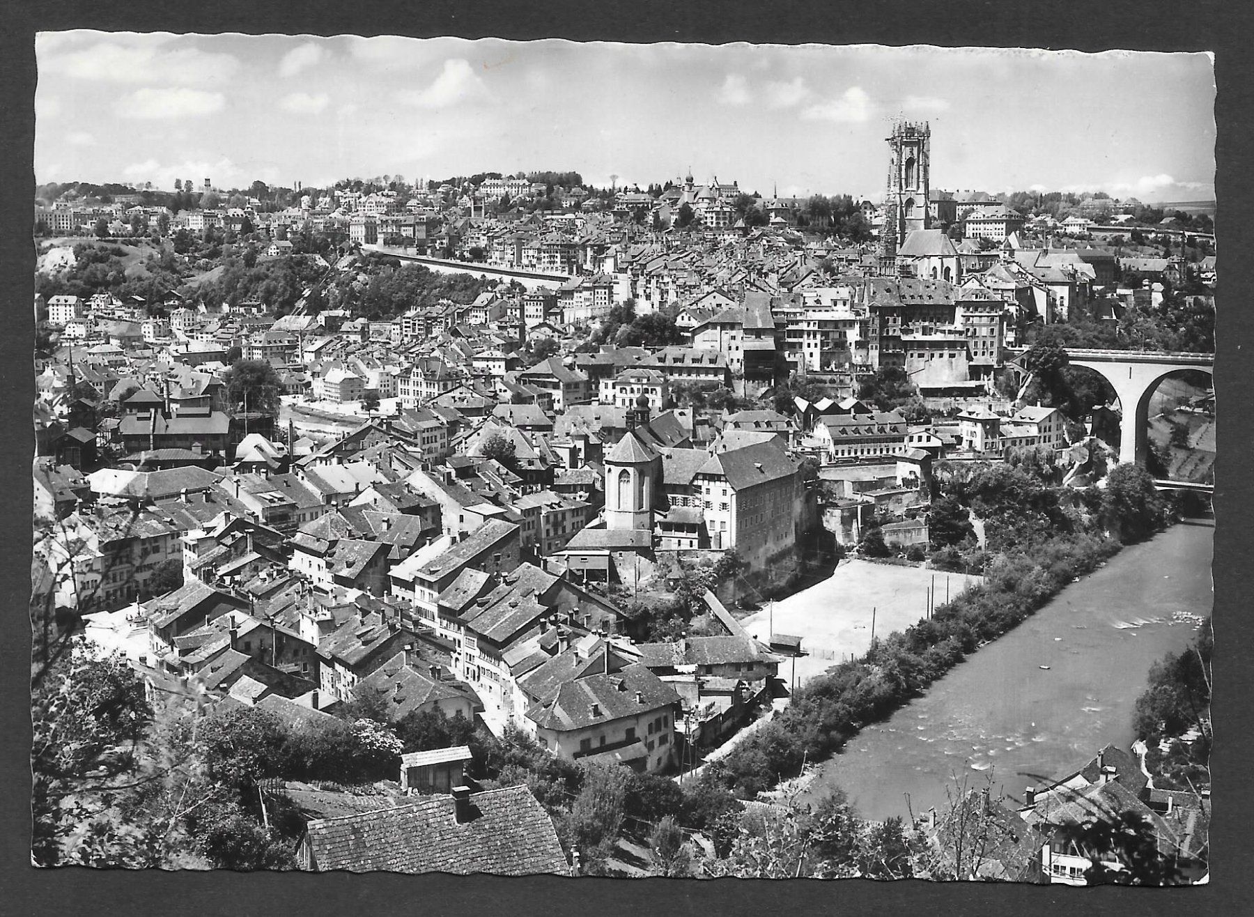 Cartoline postali: Fribourg Vue générale – Usato da Olten venduto da clotaldi