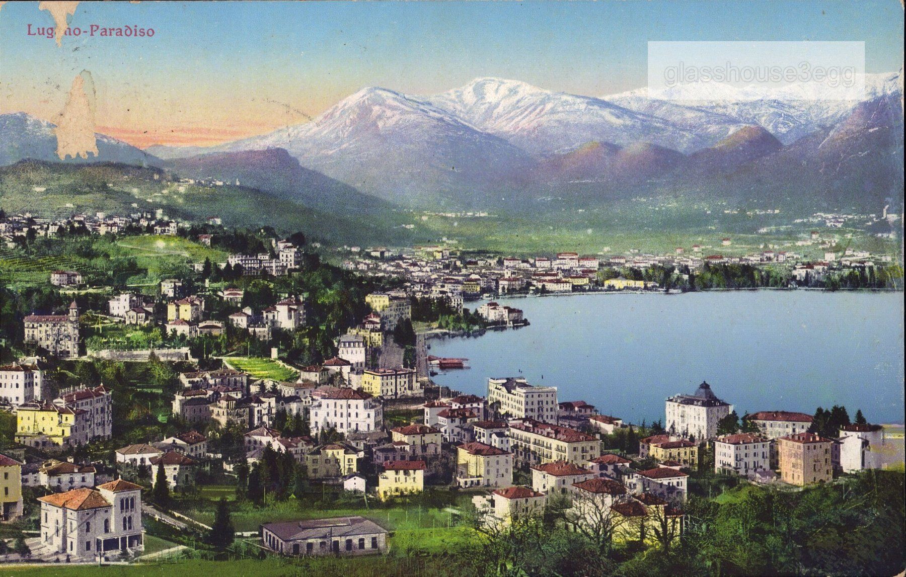 Cartoline postali: AK 1913 Lugano-Paradiso – Usato da Eggersriet venduto da glasshouse3egg