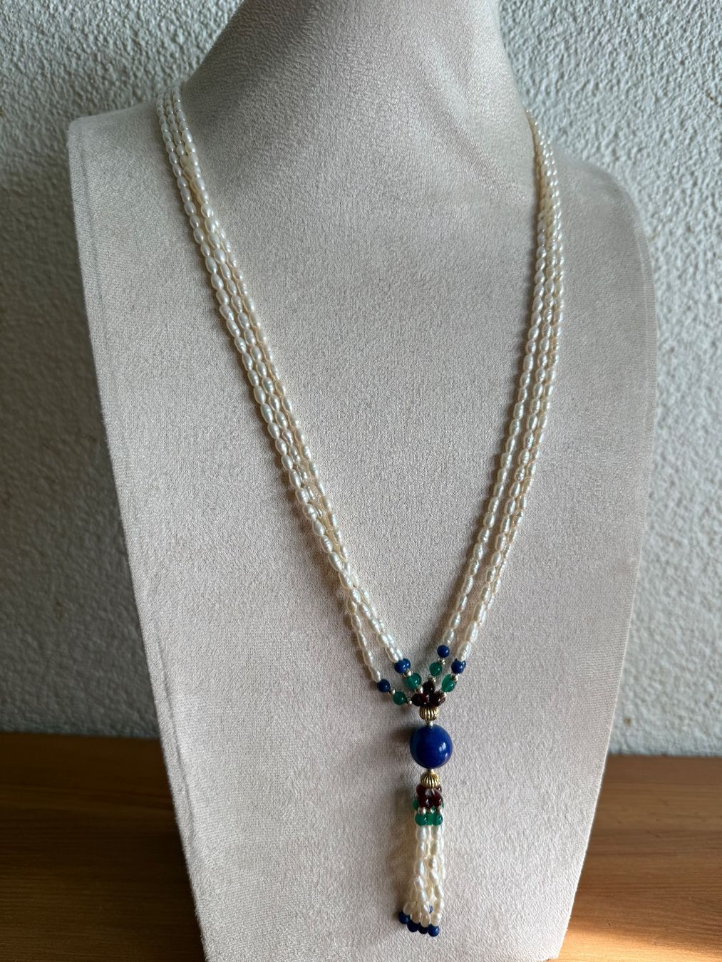 Catenine: Echte Perlen Kette mit Lapislazuli – Usato da Spiegel b. Bern venduto da Rogger72