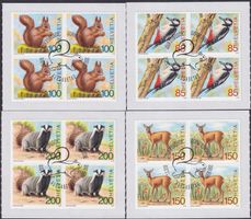 2018, Nr.1666-1669 Viererblöcke mit Ersttags-Stempel, K:96.-