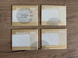 4Stk. Holzmarke mit vier verschiedenen ET Stempeln
