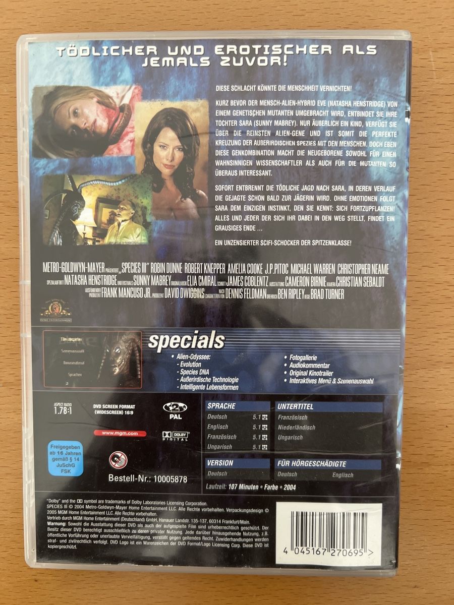 Tutti i DVDs: Species III - Sci-Fi Horror DVD – Usato da windisch venduto da meisterkingremo 1