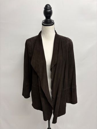 Gerry Weber Wildleder Jacke braun 40 Cardigan Leder offen