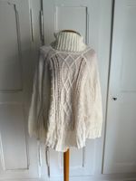 Strick Rollkragen Poncho offweiss